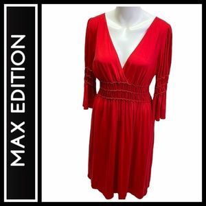 Max Edition Red Dress with crunch elastic waist size large